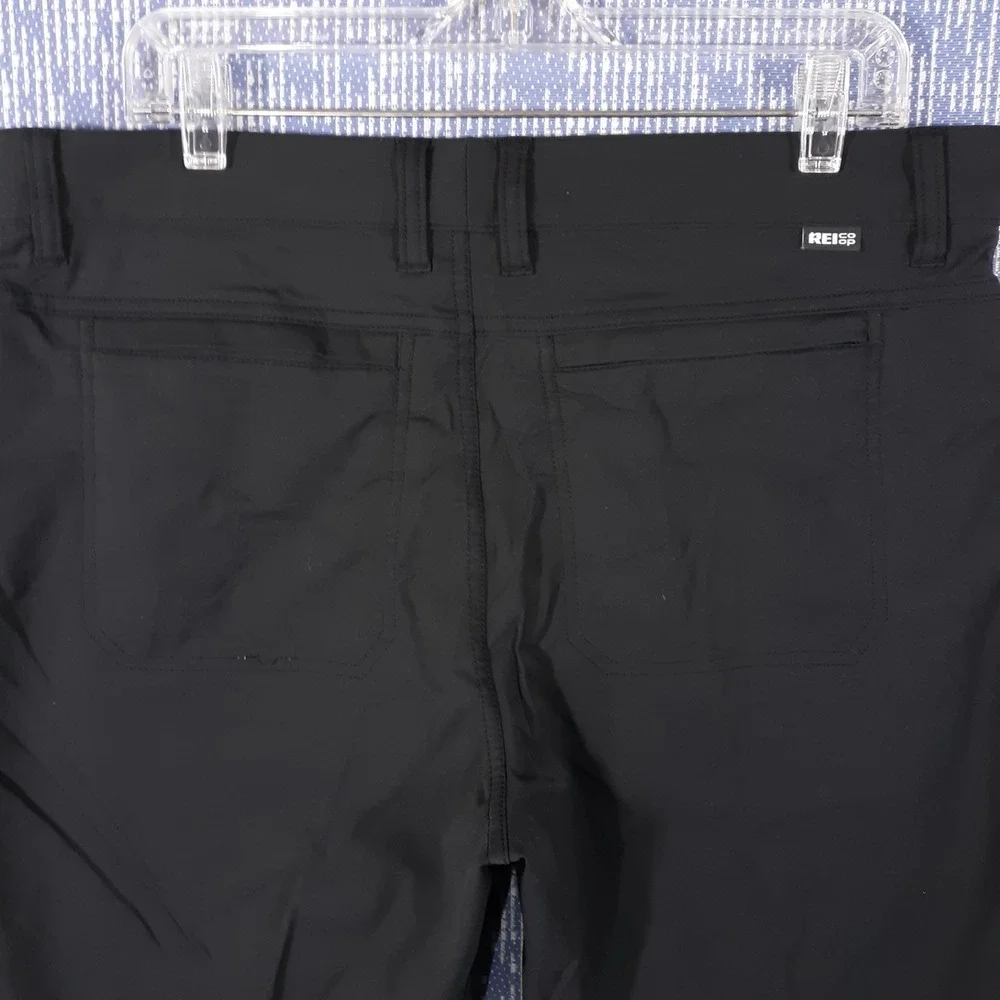 REI Hiking Pants Mens 36 x 30 Regular Fit Black Flat Front